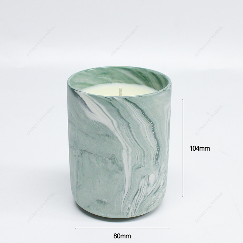 Round art ceramic candle jar